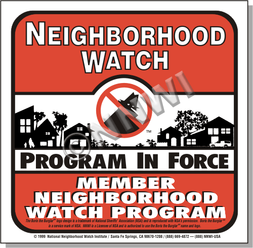 Neighborhood Watch Warning Decals law enforcement