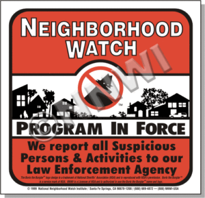Neighborhood Watch Warning Decals law enforcement