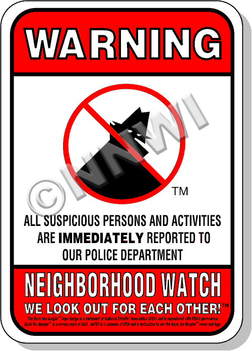 Boris the Burglar - Neighborhood Watch Sign