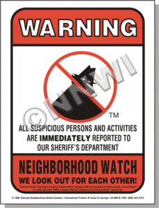 Neighborhood Watch Warning Decals - Sheriff