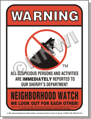 Neighborhood Watch Warning Decals - Sheriff