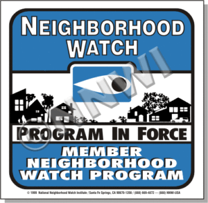 Neighborhood Watch Warning Decals Blue Eye Law Enforcement