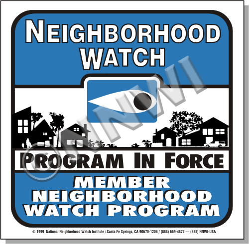 Neighborhood Watch Warning Decals Blue Eye Law Enforcement