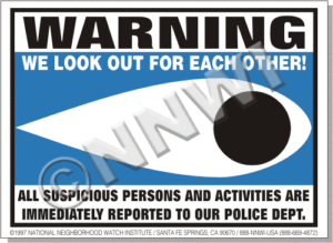 Neighborhood Watch Blue Eye Warning Decals Police