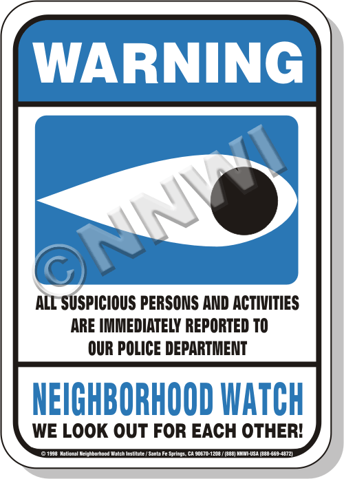 Neighborhood Watch Signs - Police Small Plastic