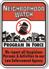 Masked Bad Guy Neighborhood Watch Signs