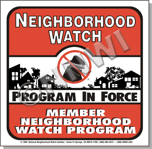 Neighborhood Watch Warning Decals - law enforcement
