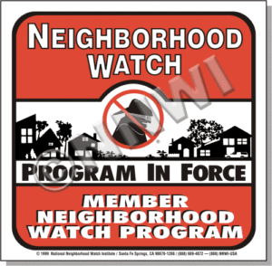 Neighborhood Watch Warning Decals member