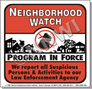 Neighborhood Watch Warning Decals law enforcement