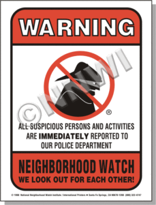 Neighborhood Watch Warning Decals - Masked Bad Guy