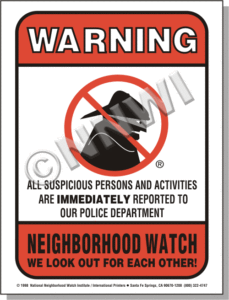 Neighborhood Watch Warning Decals - Police Static Cling Decal