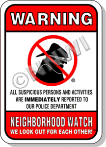Reflective Masked Bad Guy - Neighborhood Watch Signs