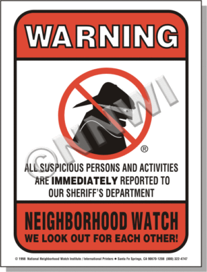 Neighborhood Watch Warning Decals - Sheriff