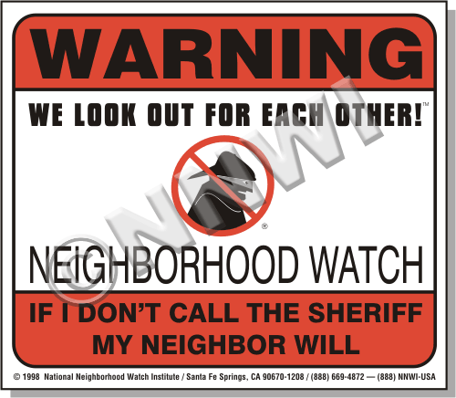 Neighborhood Watch Warning Decals - Sheriff