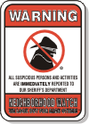 Masked Bad Guy - Neighborhood Watch Signs