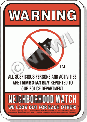 Boris the Burglar, Police, 9"x12" Small Plastic Warning Sign