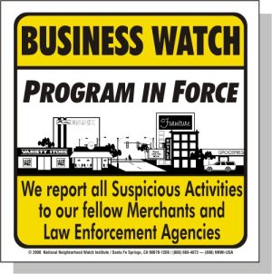 Business Watch 5 x 5 Window Warning Decal