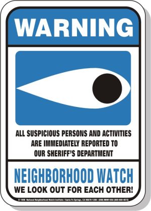 Blue Eye, Sheriff, 12 x 18 Medium Reflective Aluminum Warning Sign