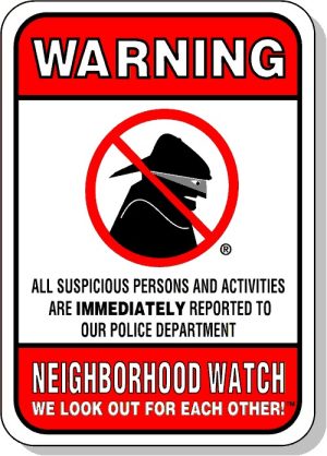 Masked Bad Guy, Police, 12 x 18 Medium Reflective Aluminum Warning Sign