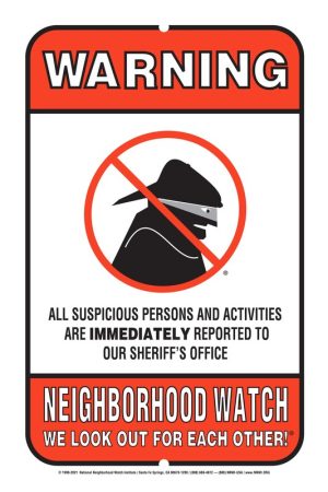 Masked Bad Guy, Sheriff Office, 12 x 18 Medium Reflective Aluminum Warning Sign