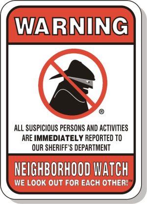 Masked Bad Guy, Sheriff, 18 x 24 Large Reflective Aluminum Warning Sign
