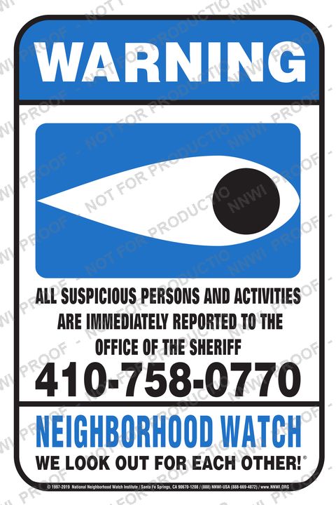 Queen Anne's County Sheriff's Office Neighborhood Watch sign by NNWI