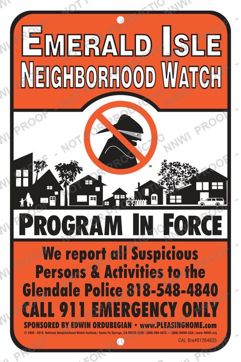 Emerald Isle Police Department Neighborhood Watch sign by NNWI