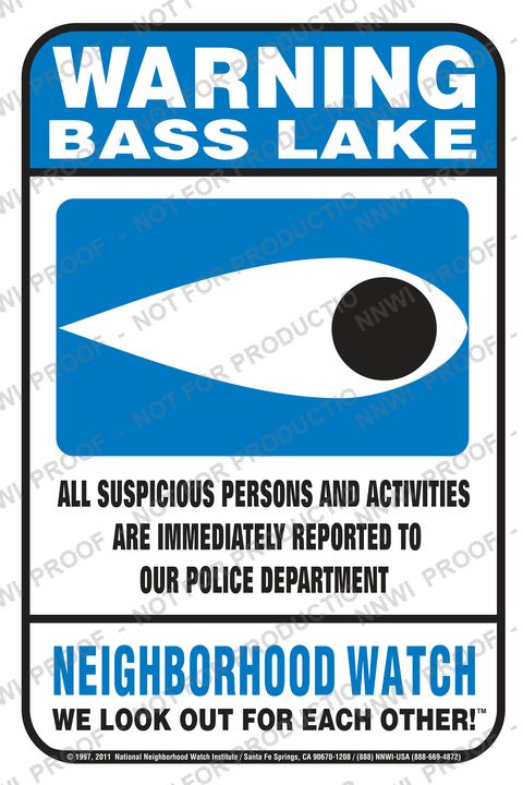 Bass Lake (Municipality) Neighborhood Watch sign by NNWI