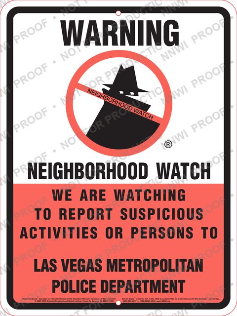 Las Vegas Police Department Neighborhood Watch sign by NNWI