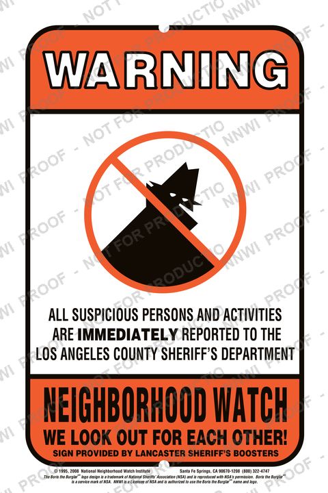 Los Angeles (Municipality) Neighborhood Watch sign by NNWI