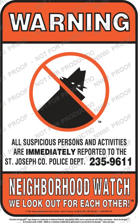 St Joseph County Sheriff's Office Neighborhood Watch sign by NNWI