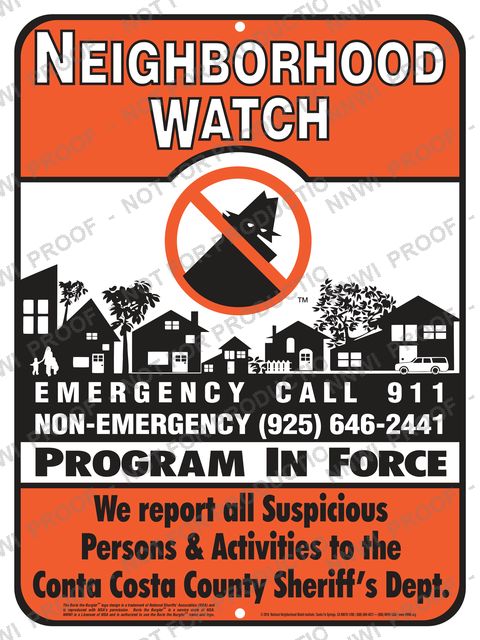 Contra Costa County Sheriff's Office Neighborhood Watch sign by NNWI