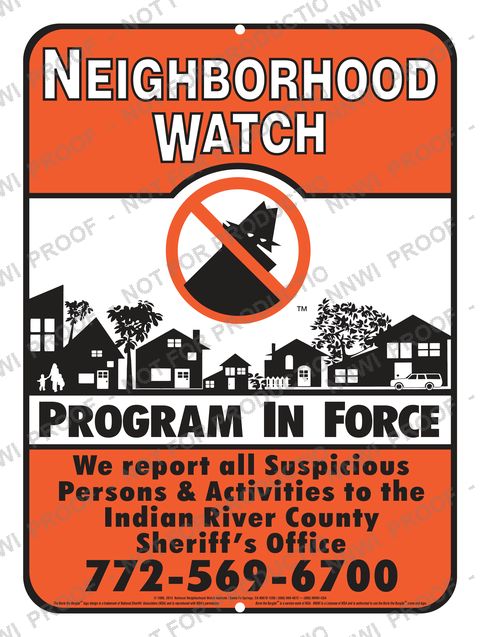 Indian River County Sheriff's Office Neighborhood Watch sign by NNWI