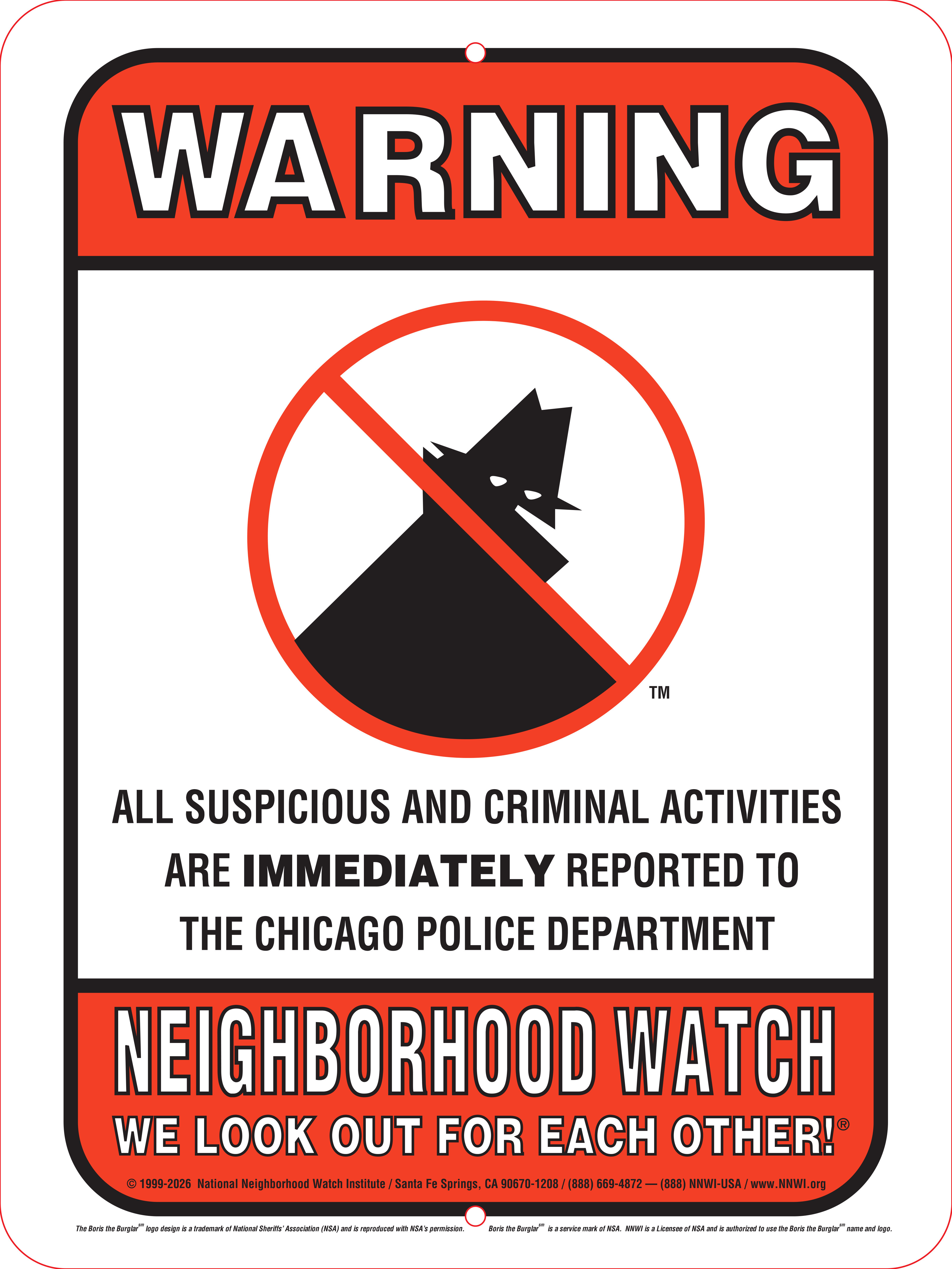 Chicago Police custom 18x24 sign