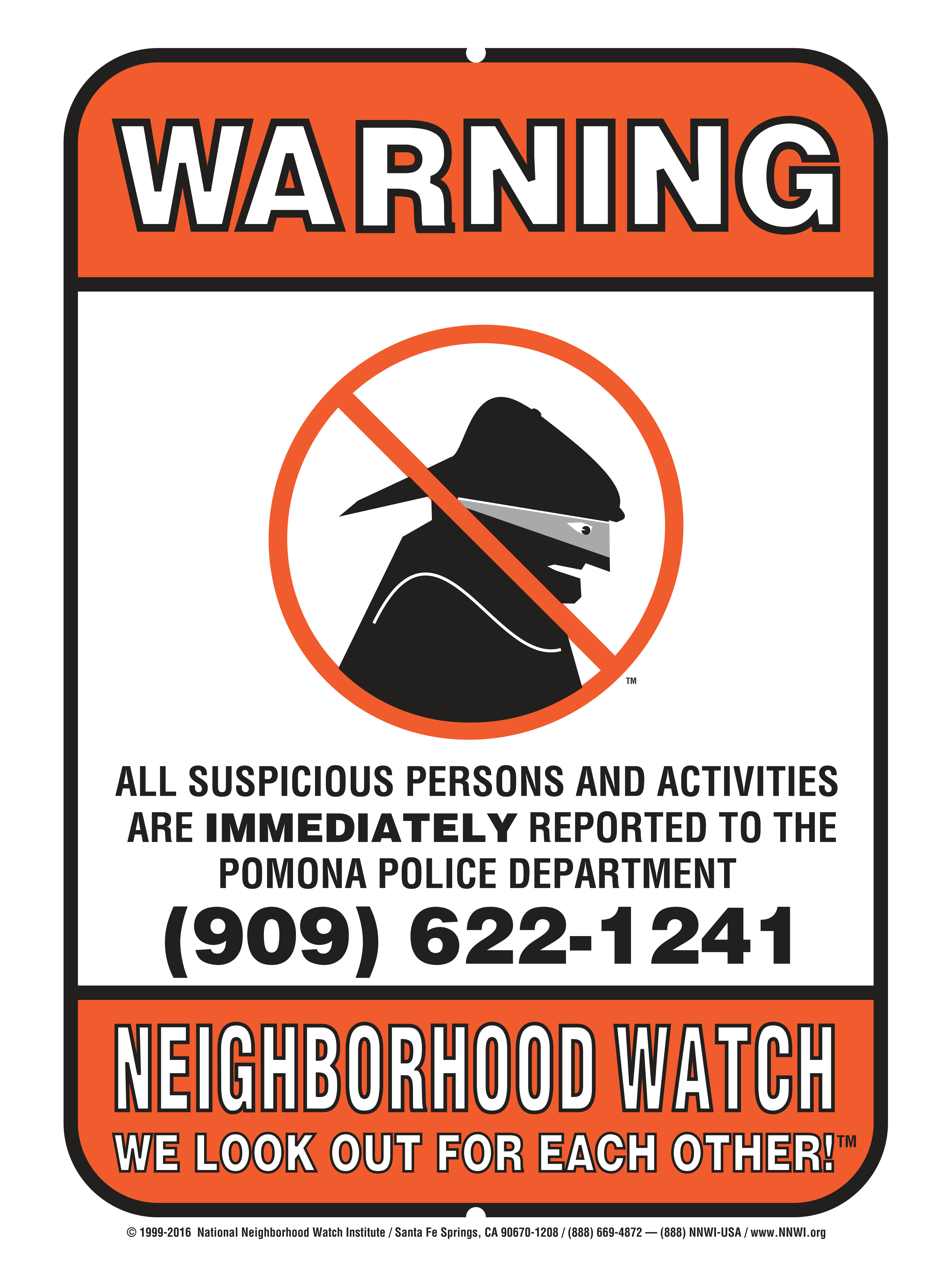 Pomona 18x24 Police sign