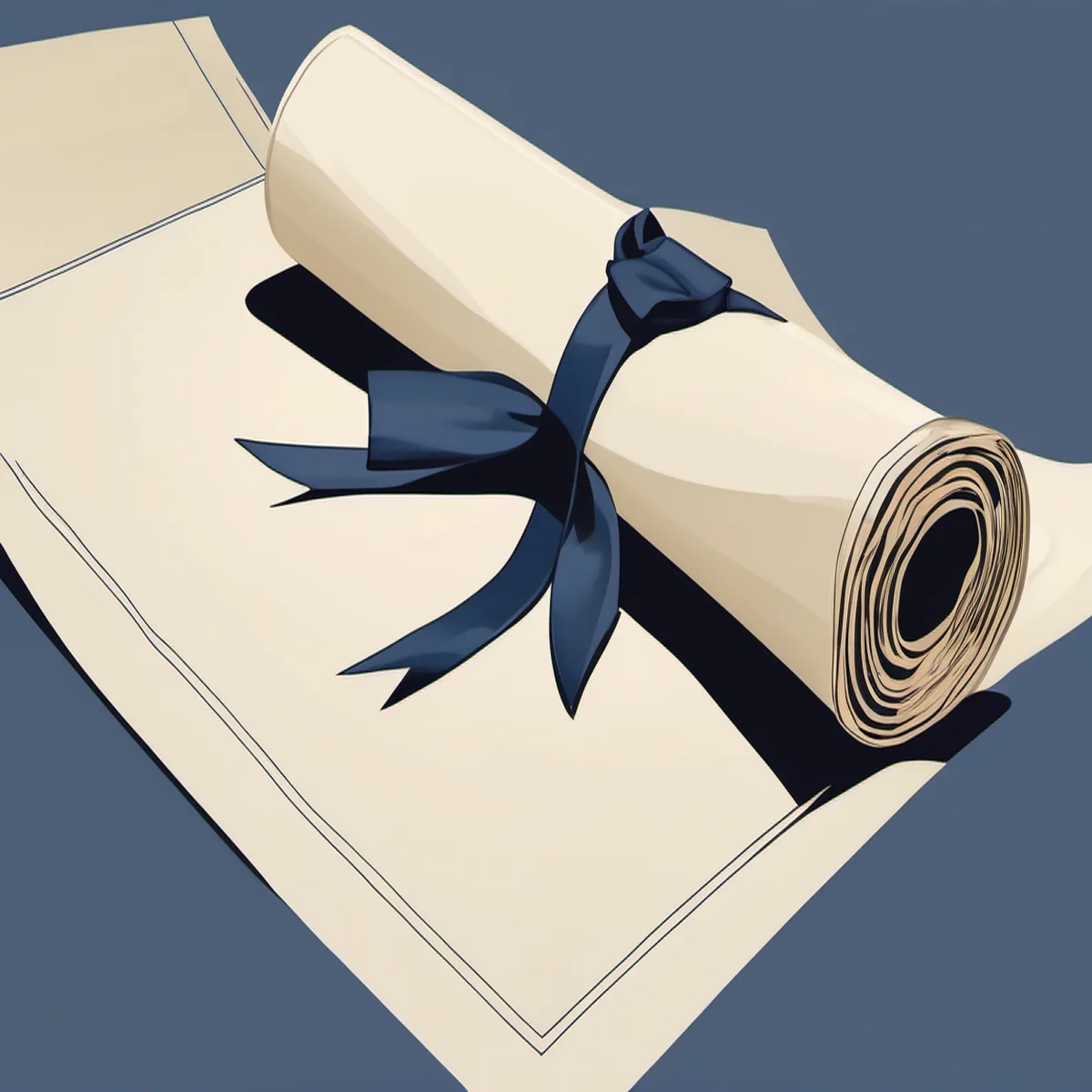 Line illustration of a bound handbook tied with a ribbon