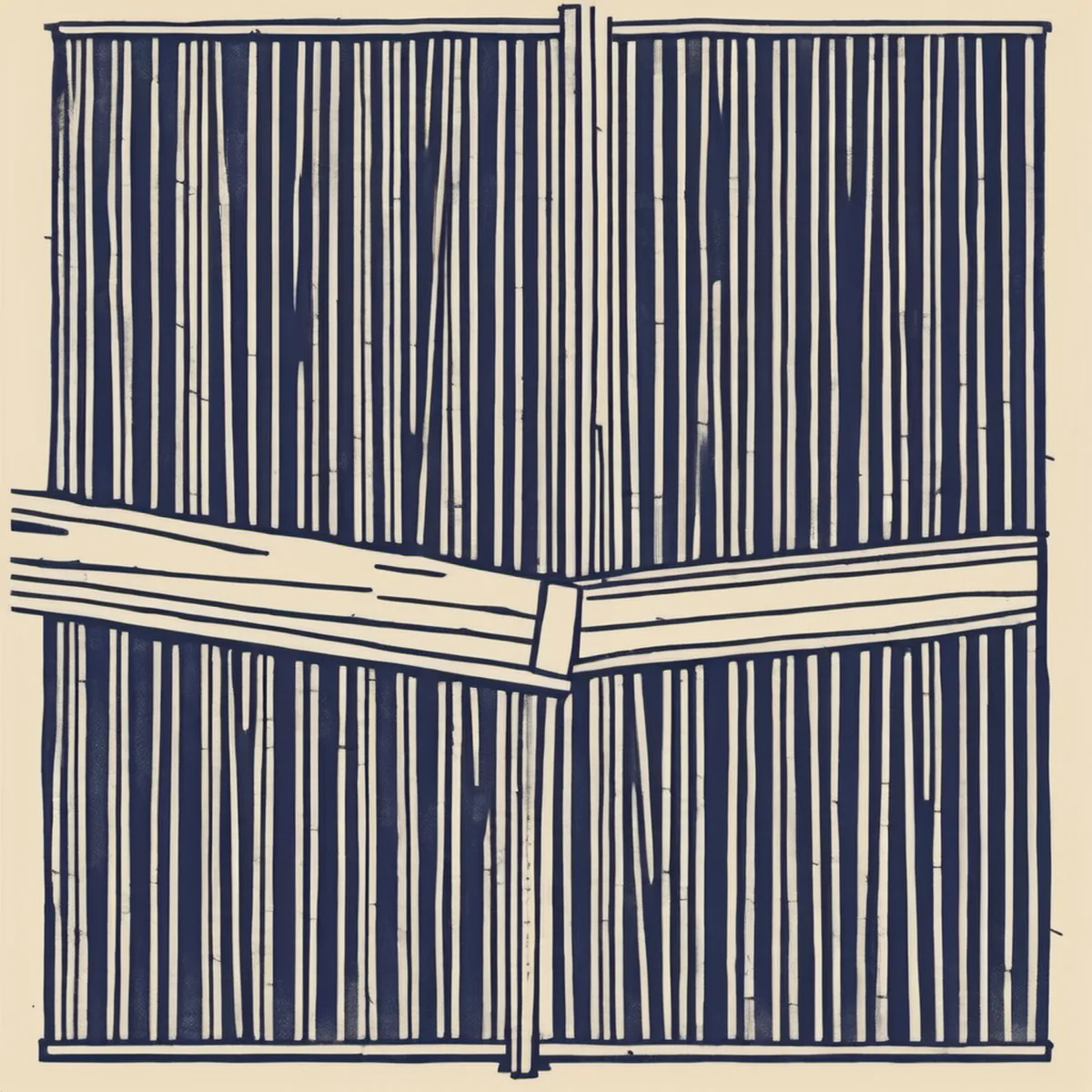 Line illustration of a hand opening a garden gate